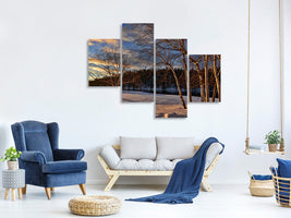 modern-4-piece-canvas-print-birches-in-the-winter