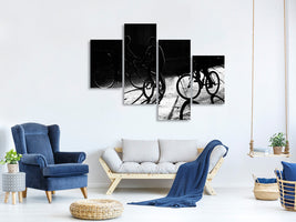 modern-4-piece-canvas-print-boys-bycicles-shadow-and-light