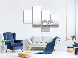 modern-4-piece-canvas-print-concept-with-balls-on-fantasy-background