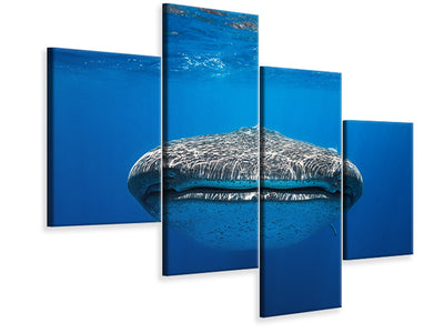 modern-4-piece-canvas-print-face-to-face-with-a-whale-shark