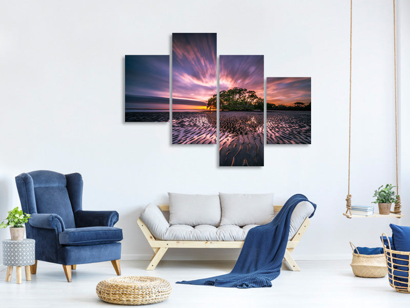 modern-4-piece-canvas-print-fascinating-landscape-by-the-sea