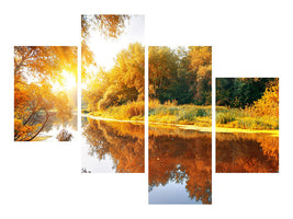 modern-4-piece-canvas-print-forest-reflection-in-water