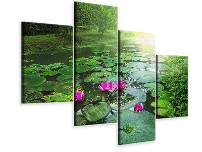 modern-4-piece-canvas-print-garden-pond