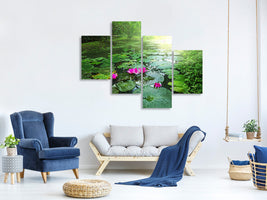 modern-4-piece-canvas-print-garden-pond