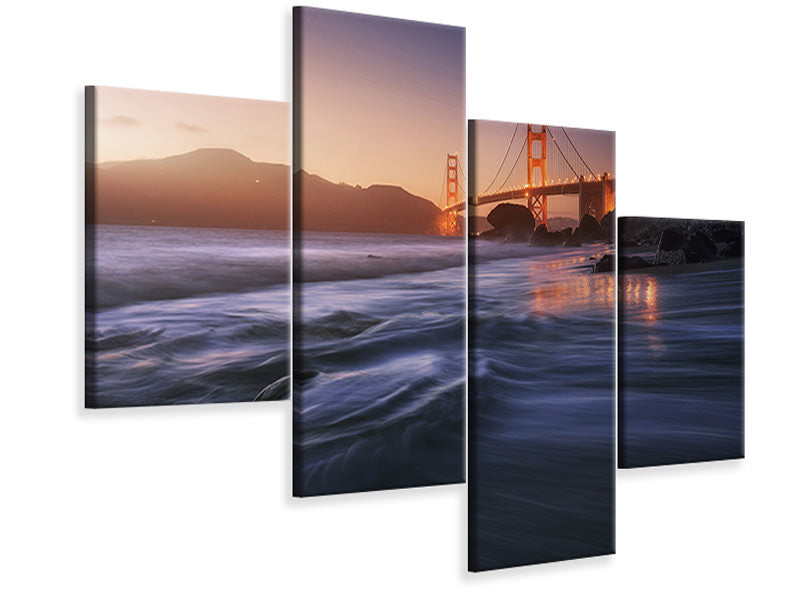 modern-4-piece-canvas-print-golden-beach