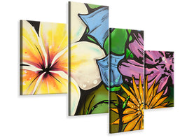 modern-4-piece-canvas-print-graffiti-flowers