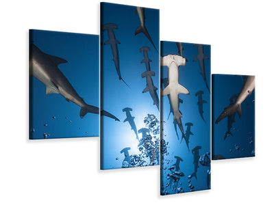 modern-4-piece-canvas-print-hammerhead-shark