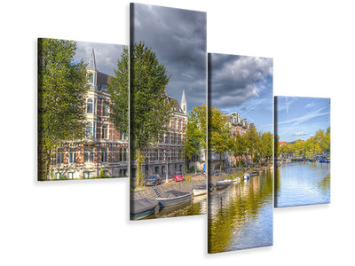 modern-4-piece-canvas-print-idyllic-amsterdam