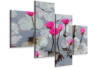 modern-4-piece-canvas-print-jump-in-the-lily-pond