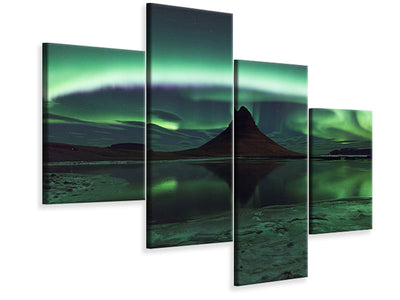 modern-4-piece-canvas-print-kirkjufell-aurora