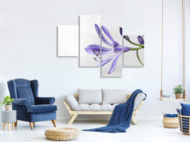 modern-4-piece-canvas-print-lily-flower-in-purple