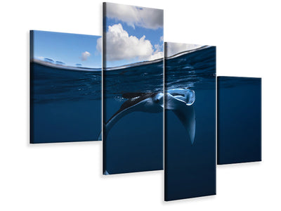 modern-4-piece-canvas-print-little-manta-ray