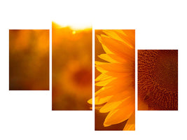 modern-4-piece-canvas-print-macro-sunflower