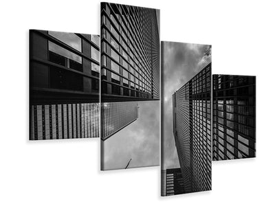 modern-4-piece-canvas-print-many-skyscrapers