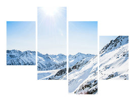 modern-4-piece-canvas-print-mountain-panorama-in-snow