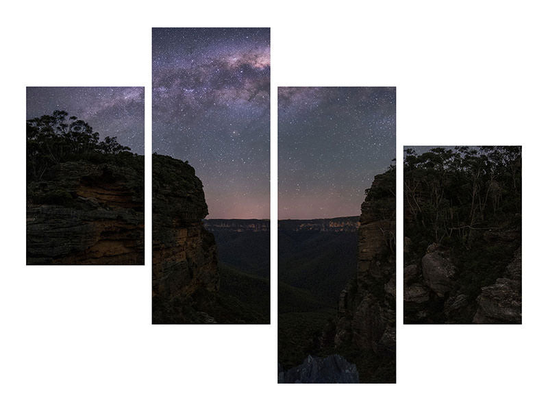 modern-4-piece-canvas-print-night-sky-over-blue-mountains