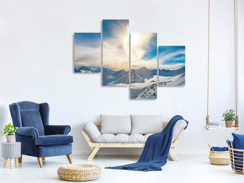 modern-4-piece-canvas-print-over-the-snowy-peaks