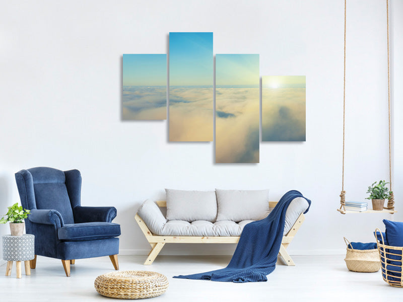 modern-4-piece-canvas-print-photo-wallaper-dawn-above-the-clouds