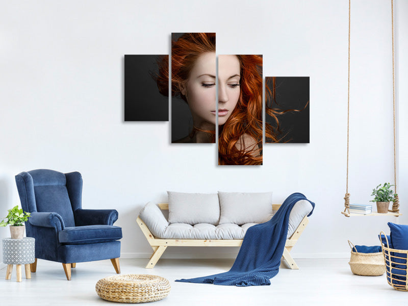 modern-4-piece-canvas-print-red-hair