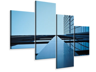 modern-4-piece-canvas-print-reflections-of-a-facade