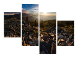 modern-4-piece-canvas-print-rocks-table