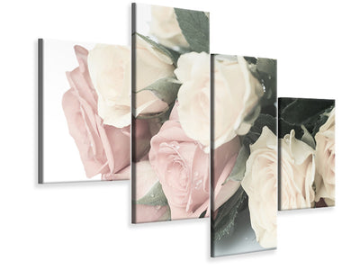 modern-4-piece-canvas-print-romantic-rose