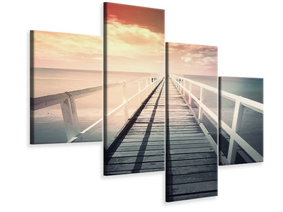 modern-4-piece-canvas-print-romantic-wooden-walkway