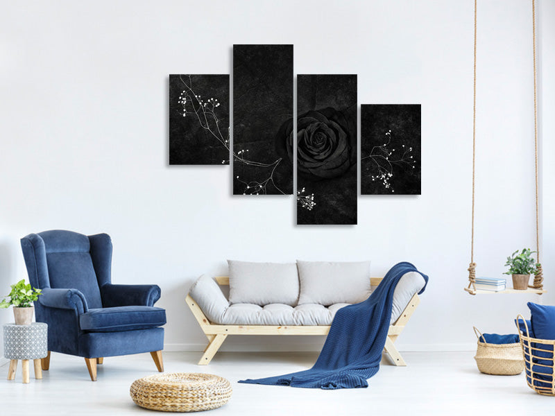 modern-4-piece-canvas-print-rose-noire