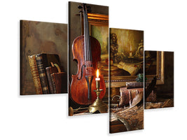 modern-4-piece-canvas-print-still-life-with-violin-and-painting-ii