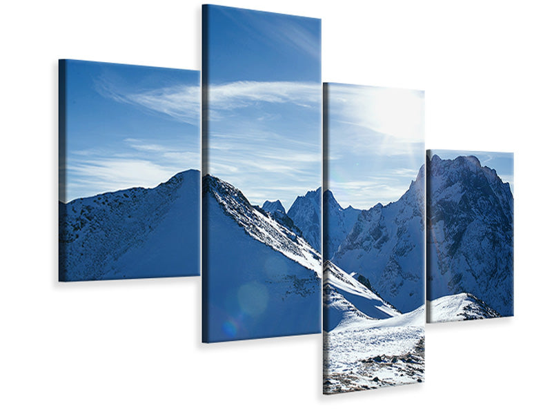 modern-4-piece-canvas-print-the-mountain-in-snow