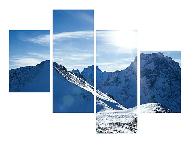 modern-4-piece-canvas-print-the-mountain-in-snow