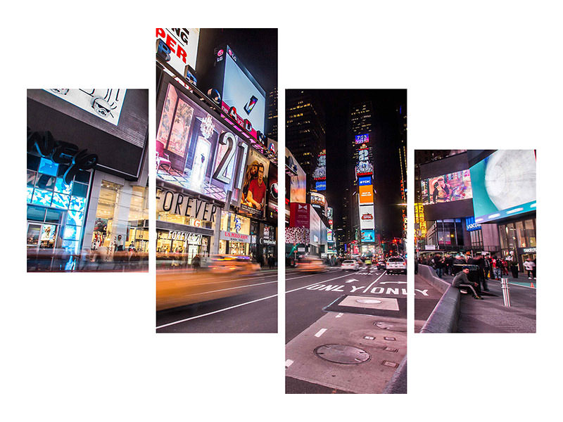 modern-4-piece-canvas-print-times-square-at-night