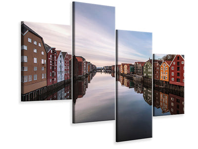 modern-4-piece-canvas-print-trondheim-norway