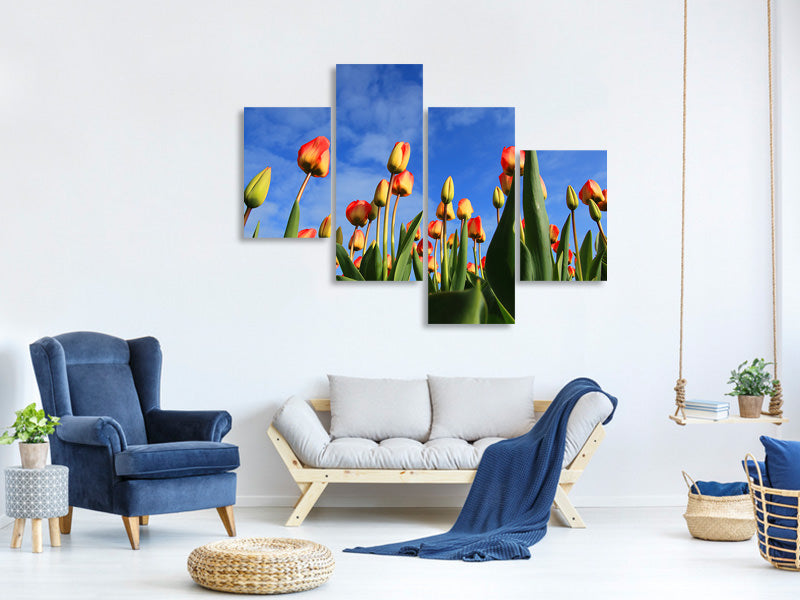 modern-4-piece-canvas-print-tulips-tower-to-the-sky