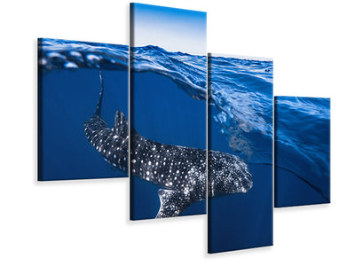 modern-4-piece-canvas-print-whale-shark-on-split-level