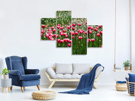 modern-4-piece-canvas-print-wild-tulip-field