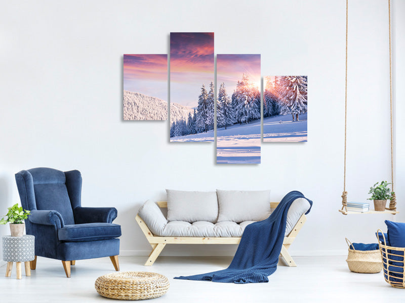 modern-4-piece-canvas-print-winter-landscape