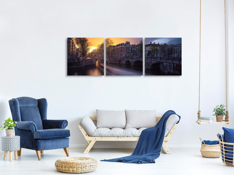 panoramic-3-piece-canvas-print-amsterdam-keizersgracht