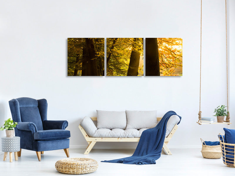 panoramic-3-piece-canvas-print-autumn-leaves