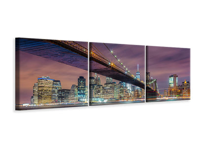 panoramic-3-piece-canvas-print-brooklyn-bridge-at-night-ii