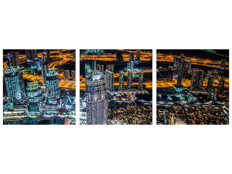 panoramic-3-piece-canvas-print-dubai-night