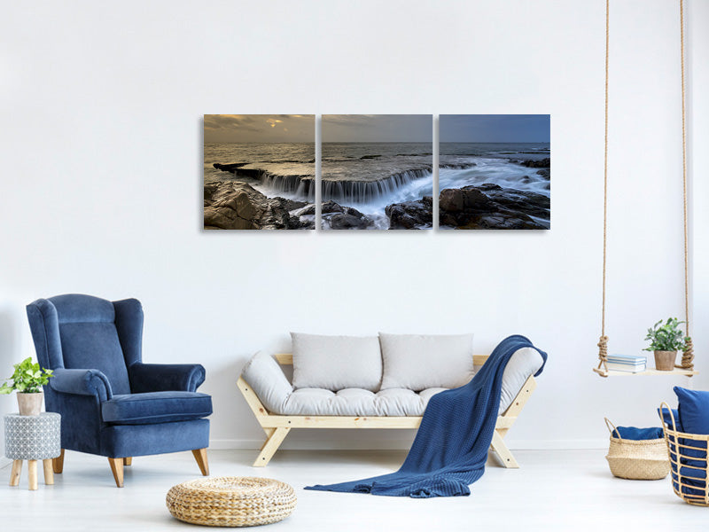 panoramic-3-piece-canvas-print-evening-mood-at-the-sea