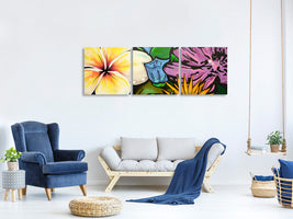 panoramic-3-piece-canvas-print-graffiti-flowers