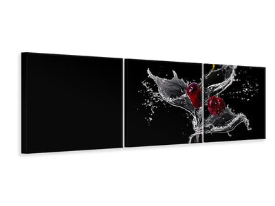 panoramic-3-piece-canvas-print-sparkling-cherries