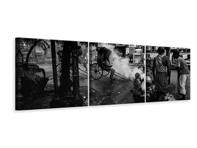 panoramic-3-piece-canvas-print-streets-of-colcatta-india