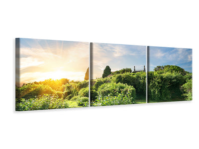 panoramic-3-piece-canvas-print-sunrise-in-the-park