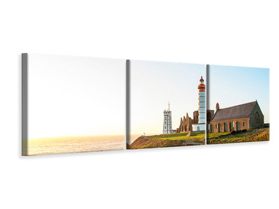 panoramic-3-piece-canvas-print-the-lighthouse-at-sunrise