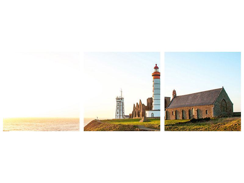 panoramic-3-piece-canvas-print-the-lighthouse-at-sunrise