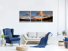 panoramic-3-piece-canvas-print-two-jack-lake-sunset