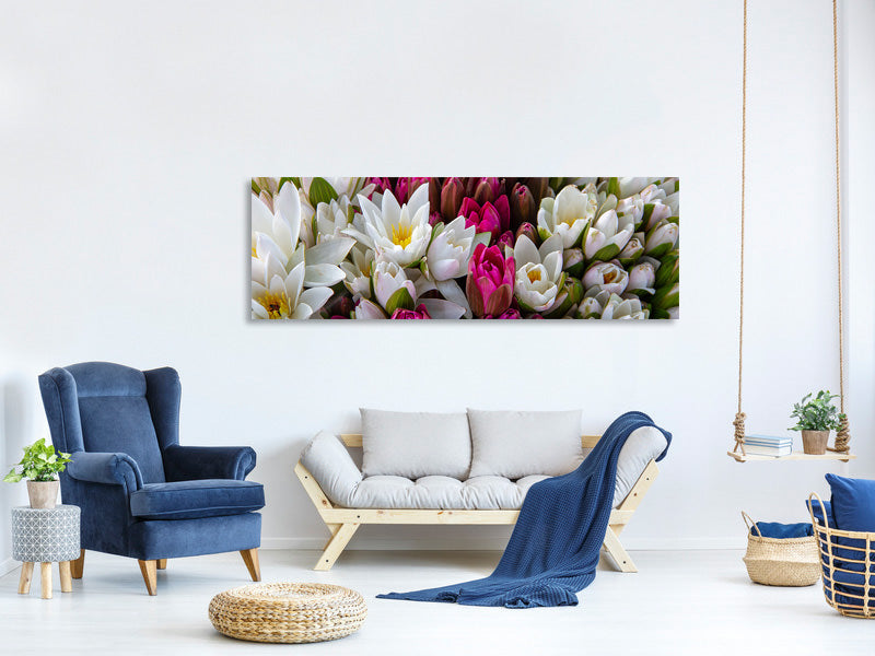 panoramic-canvas-print-a-bouquet-of-water-lilies